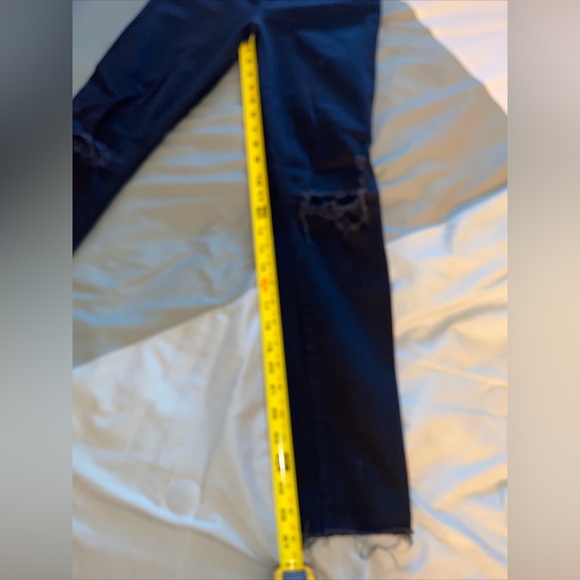 Mother Denim Looker Ankle Fray Guilty as Sin black Distressed Size 25 - Picture 12 of 13